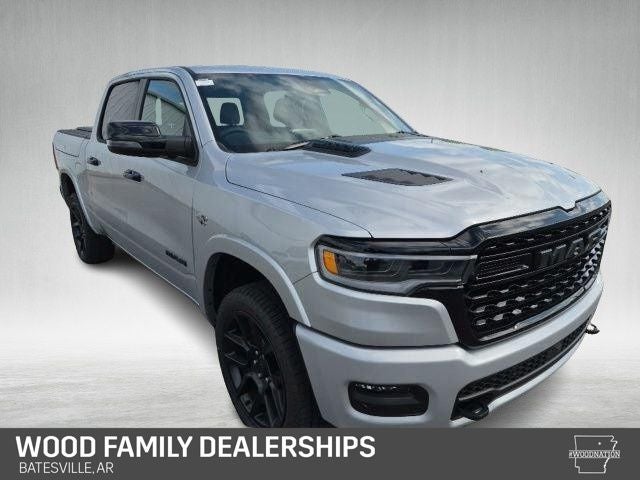 2026 RAM Ram 1500 RAM 1500 LIMITED CREW CAB 4X4 5'7' BOX in Silver Zynith Exterior Paint — front three-quarter view
