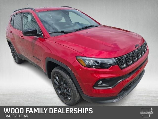 2026 Jeep Compass COMPASS LATITUDE ALTITUDE 4X4 in Red Hot Pearl-Coat Exterior Paint — front three-quarter view